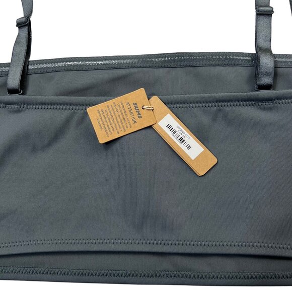 SKIMS Shaping Swim Set Bandeau Top +‎ Dipped Bikini Bottom Gunmetal 3X - Picture 8 of 13